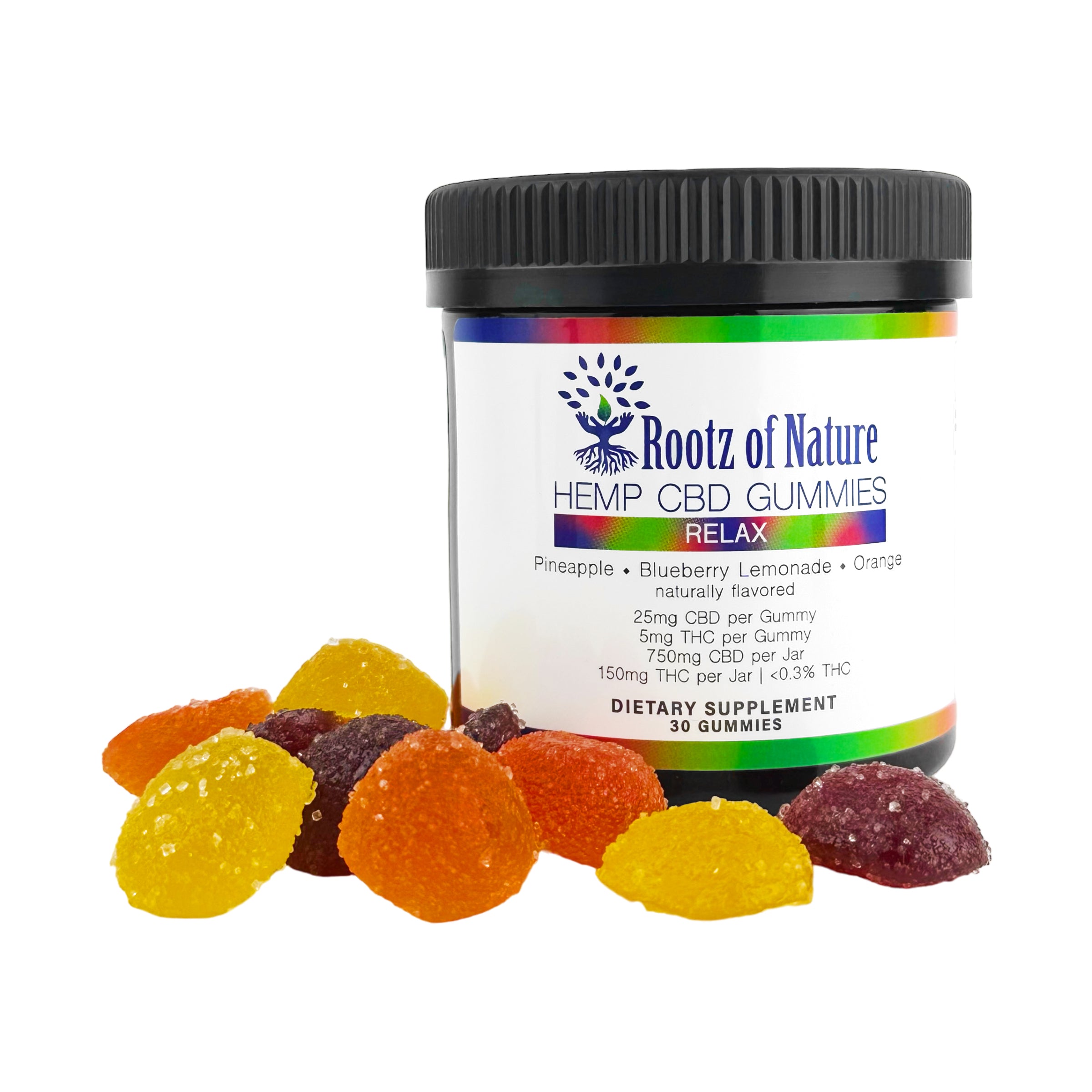 Relax 5:1 ratio Gummies. CBD and Delta 9 – RootzofNature